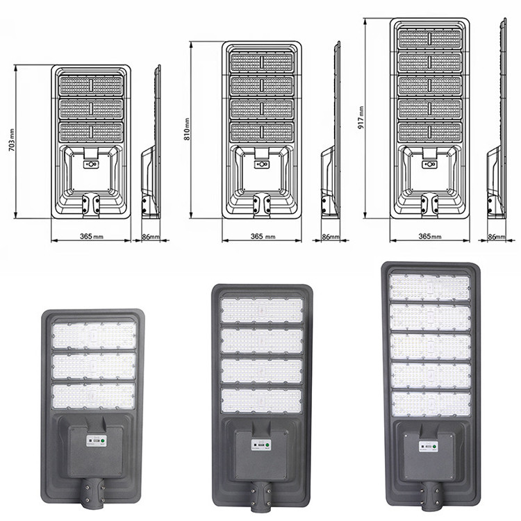 All In One Aluminum Integrated Solar Led Street Light Ip65 Waterproof 300w 400w 500w