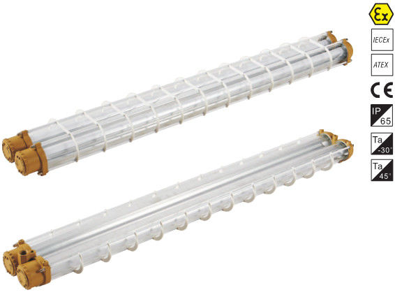1.3M ATEX Two Toughened Glass Tube Ceiling Explosion Proof LED Light 20w 40w