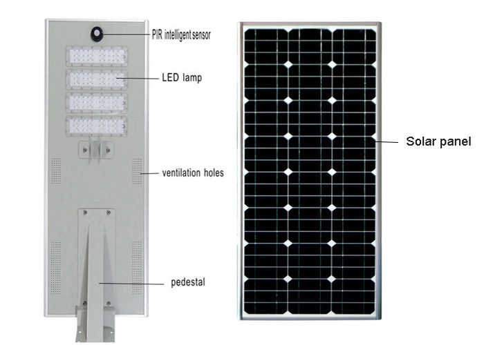 120W Smart Integrated Solar LED Street Light High Luminous Efficiency