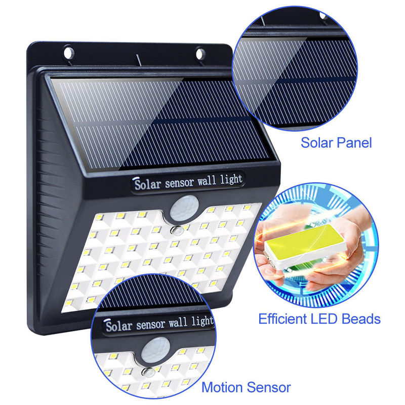 ABS High Power Waterproof PIR Motion Sensor Outdoor LED Garden 3 Head Security emergency Remote Control Solar Light For
