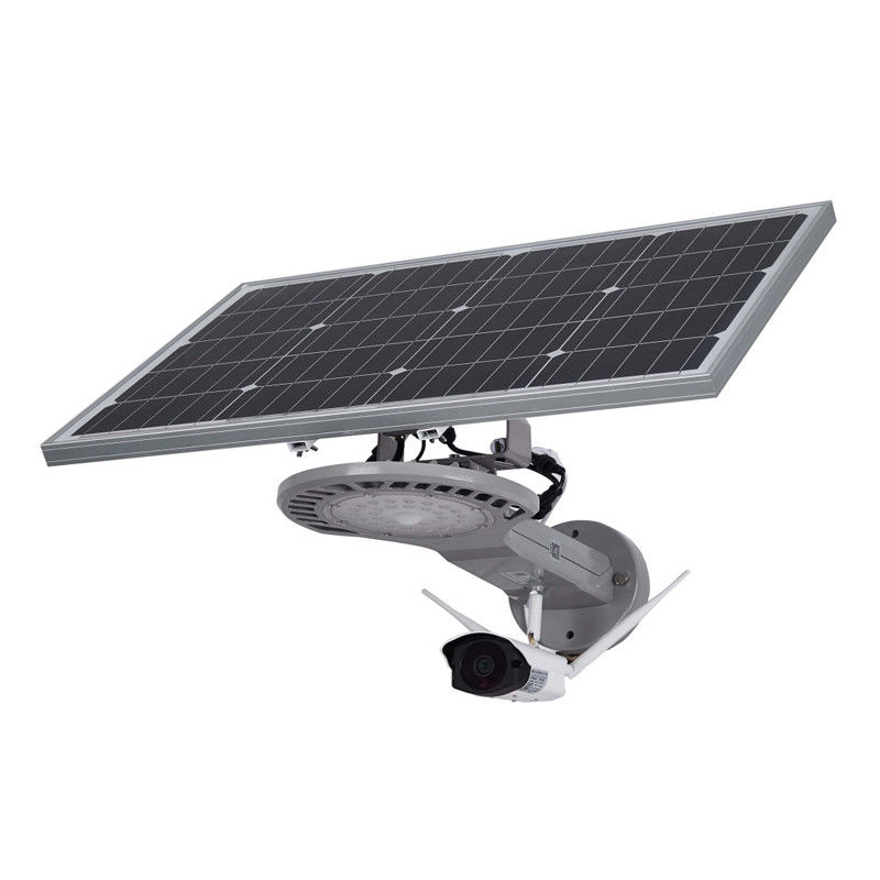 Light Grey Big Size Solar Panel Solar Powered LED Street Lights With Security Camera